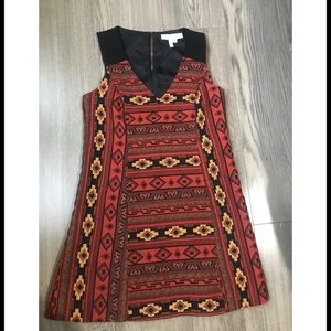 BCBGeneration Tribal Jacquard Red Dress